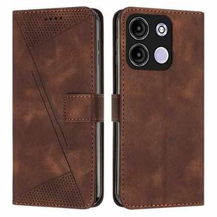 For itel A60s Dream Triangle Leather Phone Case with Long Lanyard(Brown)