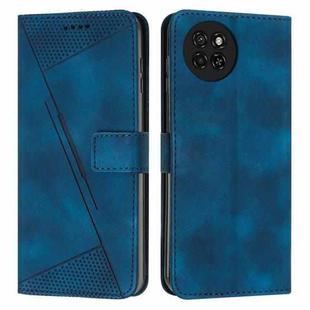 For itel S23 Dream Triangle Leather Phone Case with Long Lanyard(Blue)