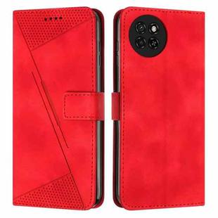 For itel S23 Dream Triangle Leather Phone Case with Long Lanyard(Red)