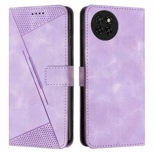 For itel S23 Dream Triangle Leather Phone Case with Long Lanyard(Purple)