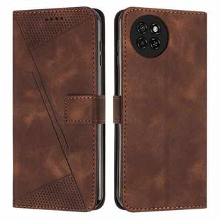 For itel S23 Dream Triangle Leather Phone Case with Long Lanyard(Brown)