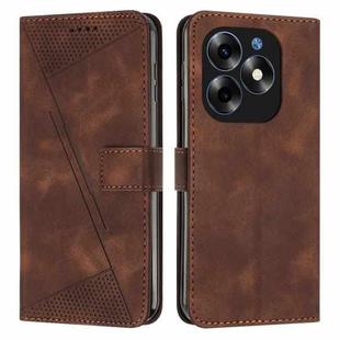 For itel S23+ Dream Triangle Leather Phone Case with Long Lanyard(Brown)