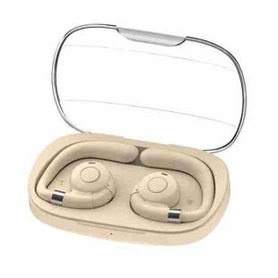 HF02 Ear Clip Bone Conduction TWS Noise Reduction Bluetooth Earphone(Beige)