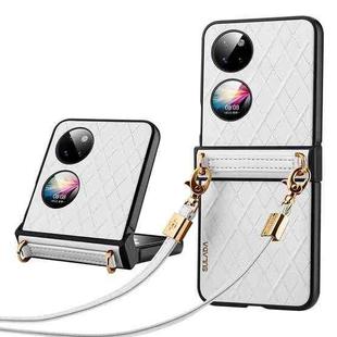 For Huawei P50 Pocket SULADA Elegant Rhombic Texture Folding Phone Case(White)
