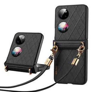 For Huawei P50 Pocket SULADA Elegant Rhombic Texture Folding Phone Case(Black)