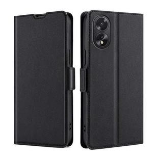 For OPPO A38 4G / A18 4G Ultra-thin Voltage Side Buckle Horizontal Flip Leather Phone Case(Black)