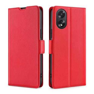 For OPPO A38 4G / A18 4G Ultra-thin Voltage Side Buckle Horizontal Flip Leather Phone Case(Red)