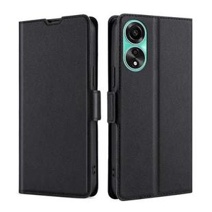 For OPPO A78 4G Ultra-thin Voltage Side Buckle Horizontal Flip Leather Phone Case(Black)