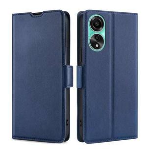 For OPPO A78 4G Ultra-thin Voltage Side Buckle Horizontal Flip Leather Phone Case(Blue)