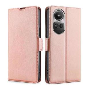 For OPPO Reno10 5G / Pro 5G Global Ultra-thin Voltage Side Buckle Horizontal Flip Leather Phone Case(Rose Gold)