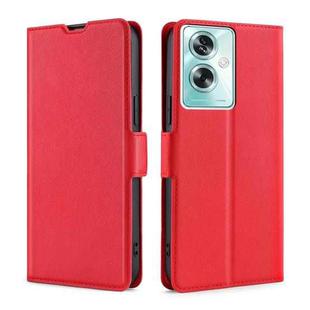 For OPPO A79 5G Ultra-thin Voltage Side Buckle Horizontal Flip Leather Phone Case(Red)