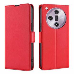 For OPPO Find X7 5G Ultra-thin Voltage Side Buckle Horizontal Flip Leather Phone Case(Red)