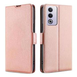 For OPPO A3 Pro 5G India Ultra-thin Voltage Side Buckle Horizontal Flip Leather Phone Case(Rose Gold)