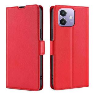 For OPPO A3 5G India Ultra-thin Voltage Side Buckle Horizontal Flip Leather Phone Case(Red)