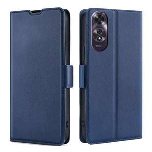 For OPPO A60 4G Global Ultra-thin Voltage Side Buckle Horizontal Flip Leather Phone Case(Blue)