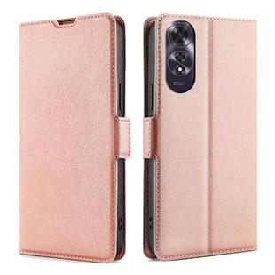 For OPPO A60 4G Global Ultra-thin Voltage Side Buckle Horizontal Flip Leather Phone Case(Rose Gold)