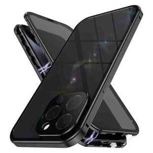 For iPhone 15 Pro Max Anti-peeping Magnetic Double-sided Tempered Glass Phone Case(Black)