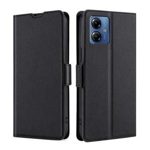 For Motorola Moto G14 Ultra-thin Voltage Side Buckle Horizontal Flip Leather Phone Case(Black)