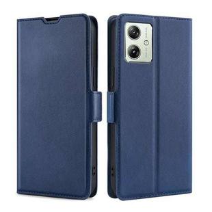 For Motorola Moto G54 5G EU Version Ultra-thin Voltage Side Buckle Horizontal Flip Leather Phone Case(Blue)