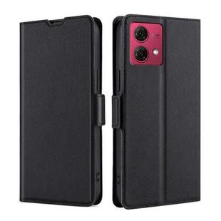 For Motorola Moto G84 5G Ultra-thin Voltage Side Buckle Horizontal Flip Leather Phone Case(Black)