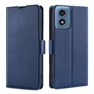 For Motorola Moto G Play 4G 2024 Ultra-thin Voltage Side Buckle Horizontal Flip Leather Phone Case(Blue)