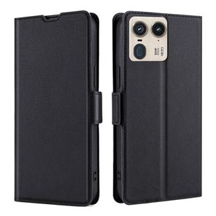 For Motorola Edge 50 Ultra Ultra-thin Voltage Side Buckle Horizontal Flip Leather Phone Case(Black)