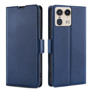 For Motorola Edge 50 Ultra Ultra-thin Voltage Side Buckle Horizontal Flip Leather Phone Case(Blue)