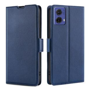 For Motorola Moto G85 5G Ultra-thin Voltage Side Buckle Horizontal Flip Leather Phone Case(Blue)