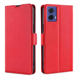 For Motorola Moto G85 5G Ultra-thin Voltage Side Buckle Horizontal Flip Leather Phone Case(Red)