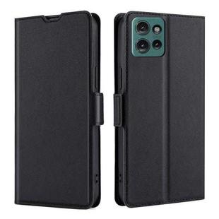 For Motorola Edge 50 5G Ultra-thin Voltage Side Buckle Horizontal Flip Leather Phone Case(Black)