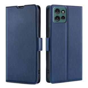 For Motorola Edge 50 5G Ultra-thin Voltage Side Buckle Horizontal Flip Leather Phone Case(Blue)