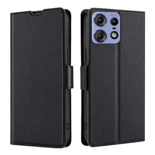 For Motorola Edge 50 Pro 5G Ultra-thin Voltage Side Buckle Horizontal Flip Leather Phone Case(Black)