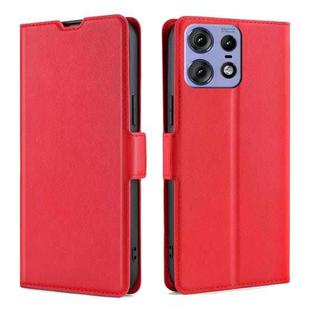 For Motorola Edge 50 Pro 5G Ultra-thin Voltage Side Buckle Horizontal Flip Leather Phone Case(Red)