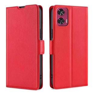 For Motorola Edge 50 Fusion 5G Ultra-thin Voltage Side Buckle Horizontal Flip Leather Phone Case(Red)