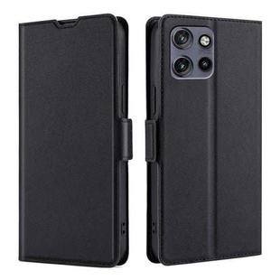 For Motorola Edge 50 Neo 5G Ultra-thin Voltage Side Buckle Horizontal Flip Leather Phone Case(Black)