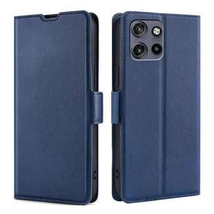 For Motorola Edge 50 Neo 5G Ultra-thin Voltage Side Buckle Horizontal Flip Leather Phone Case(Blue)