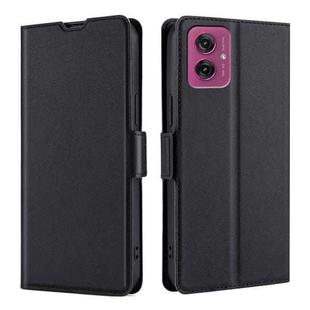 For Motorola Moto G55 5G Ultra-thin Voltage Side Buckle Horizontal Flip Leather Phone Case(Black)