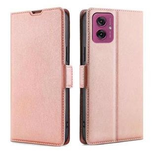 For Motorola Moto G55 5G Ultra-thin Voltage Side Buckle Horizontal Flip Leather Phone Case(Rose Gold)