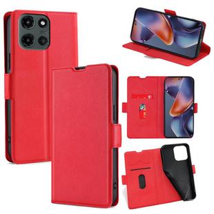 For Motorola Moto G 5G 2025 Ultra-thin Voltage Side Buckle Horizontal Flip Leather Phone Case(Red)