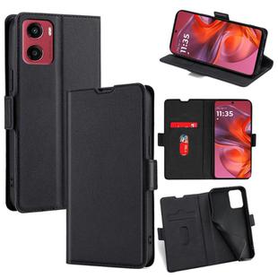 For Motorola Moto G05 Ultra-thin Voltage Side Buckle Horizontal Flip Leather Phone Case(Black)