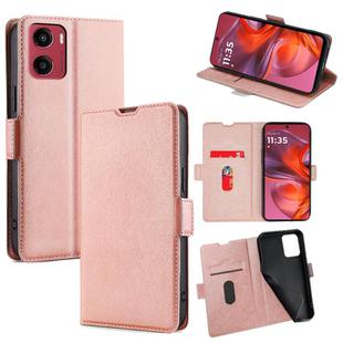 For Motorola Moto G05 Ultra-thin Voltage Side Buckle Horizontal Flip Leather Phone Case(Rose Gold)
