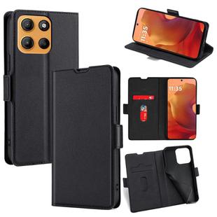 For Motorola Moto G15 / G15 Power Ultra-thin Voltage Side Buckle Horizontal Flip Leather Phone Case(Black)