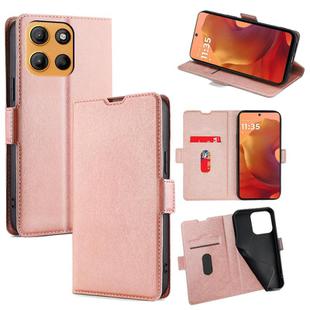 For Motorola Moto G15 / G15 Power Ultra-thin Voltage Side Buckle Horizontal Flip Leather Phone Case(Rose Gold)