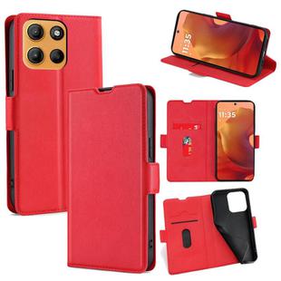 For Motorola Moto G15 / G15 Power Ultra-thin Voltage Side Buckle Horizontal Flip Leather Phone Case(Red)