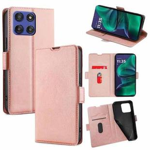 For Motorola Moto G Stylus 5G 2025 Ultra-thin Voltage Side Buckle Horizontal Flip Leather Phone Case(Rose Gold)