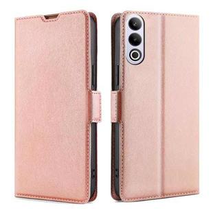 For OnePlus Ace 3V 5G Ultra-thin Voltage Side Buckle Horizontal Flip Leather Phone Case(Rose Gold)