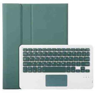 For Samsung Galaxy Tab A9+ X210/X215/X215 A09B-A Candy Color TPU Touch Bluetooth Keyboard Leather Tablet Case with Pen Holder(Dark Green)