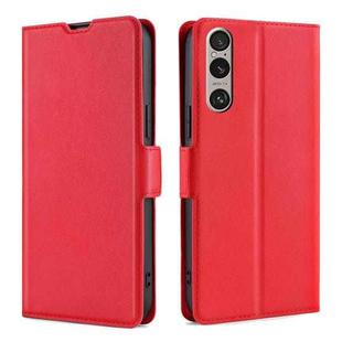 For Sony Xperia 1 VI Ultra-thin Voltage Side Buckle Horizontal Flip Leather Phone Case(Red)