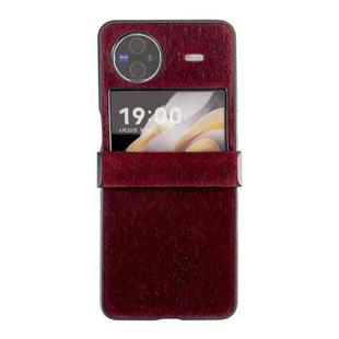 For vivo X Flip Hinge Plush PC Phone Case(Wine Red)