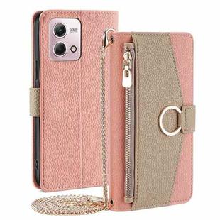For Motorola Moto G Stylus 2023 4G Crossbody Litchi Texture Leather Phone Case(Pink)
